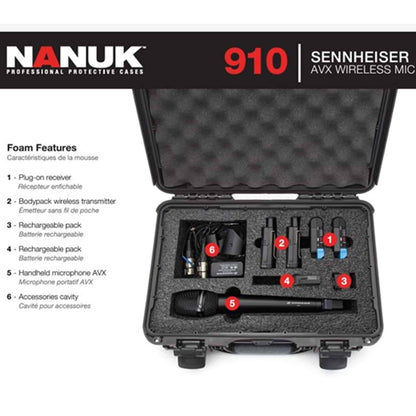 Nanuk 910 Sennheiser AVX Wireless Mic