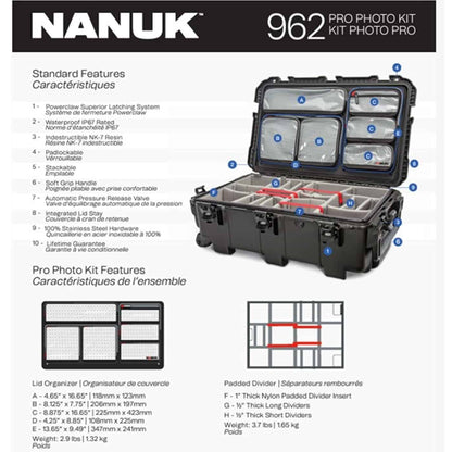 Nanuk 962 PRO PHOTO KIT